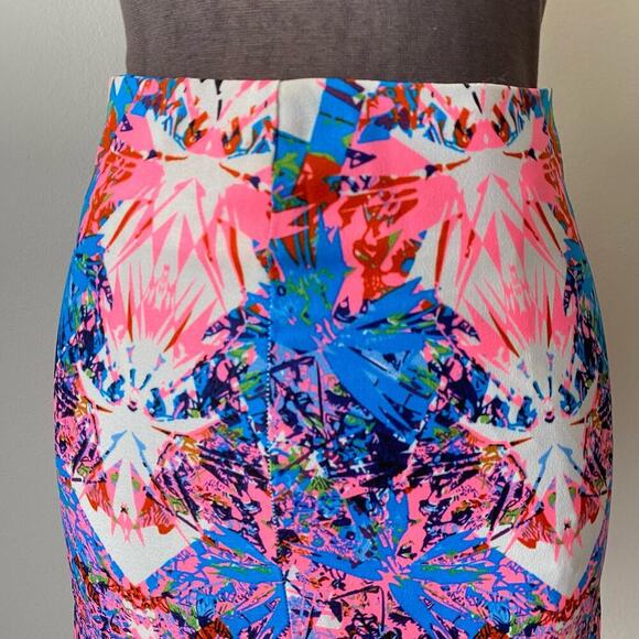 Sister Jane sz S abstract bright‎ neon mini skirt NWOT - Picture 2 of 8